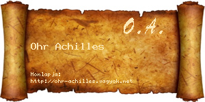Ohr Achilles névjegykártya